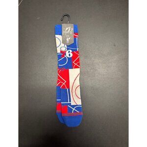 Stance 76’ers Socks casual crew socks nba basketball size large NWT blue red